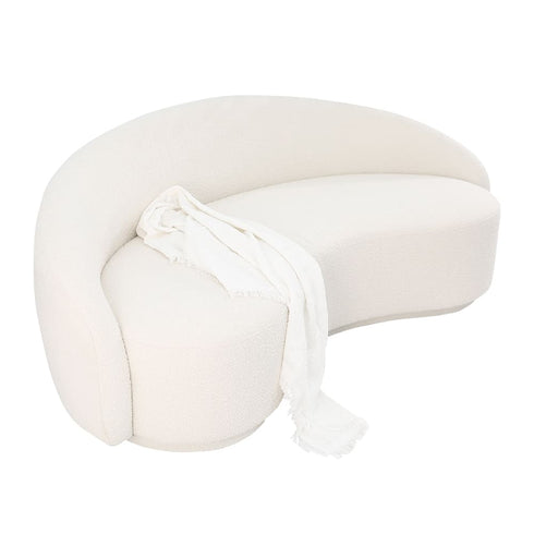 Parca Boucle 3 Seater Sofa Crescent Shaped Curved