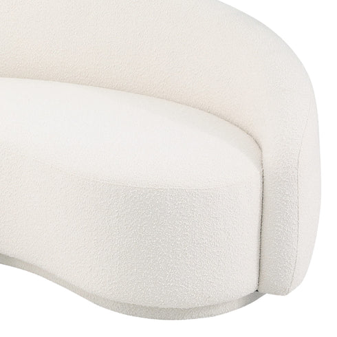 Parca Boucle 3 Seater Sofa Crescent Shaped Curved