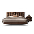 Paul Calf Leather Adjustable Headboard Floating Bed Frame