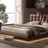 Paul Calf Leather Adjustable Headboard Floating Bed Frame