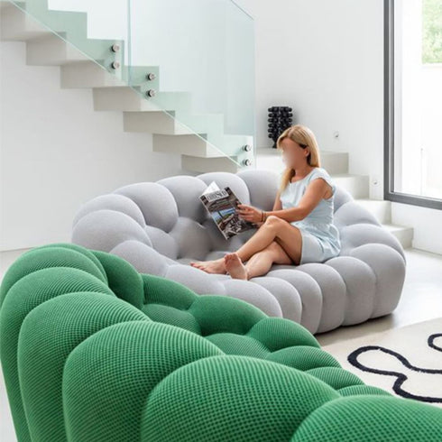 Pollie Knitted Cotton Bubble Loveseat Sofa Designer Couch