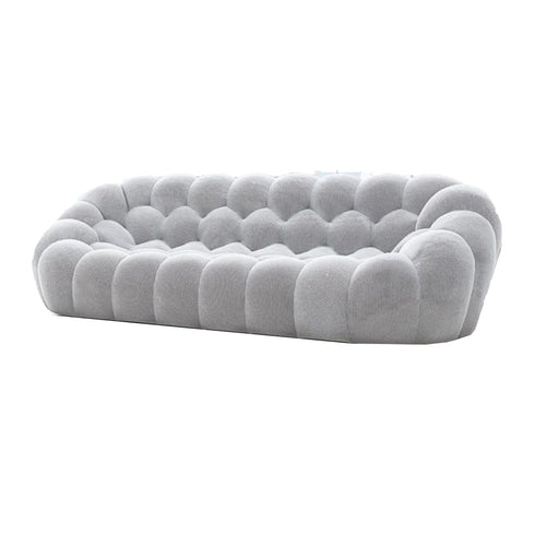 Pollie Knitted Cotton Bubble 3 Seater Sofa Living Room Couch