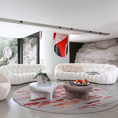 Pollie Knitted Cotton Bubble Loveseat Sofa Designer Couch