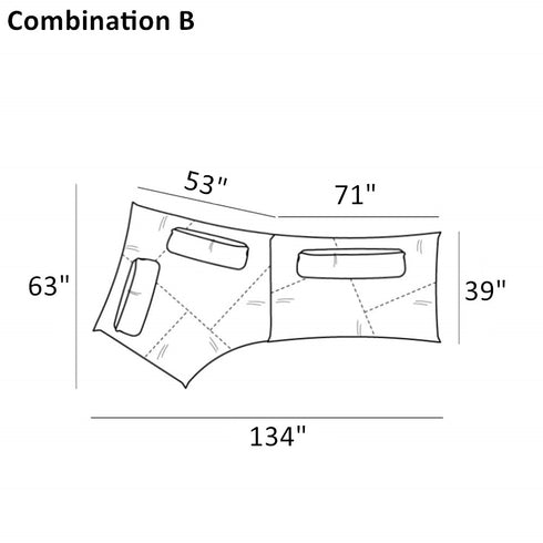 Powell Suede Fabric Special Design Sofa Modular Couch