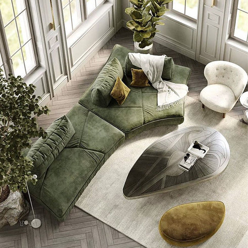 Powell Suede Fabric Special Design Sofa Modular Couch