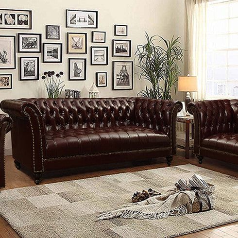 Ramona Tan Leather 3 Seater Sofa Brown Luxury Couch
