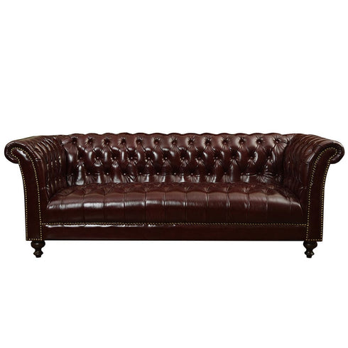 Ramona Tan Leather 3 Seater Sofa Brown Luxury Couch