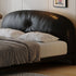 Selina Calf Leather Modern Upholstered Headboard Bed Frame