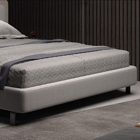 Stephen Microfiber Leather Spliced Headboard Bed Frame