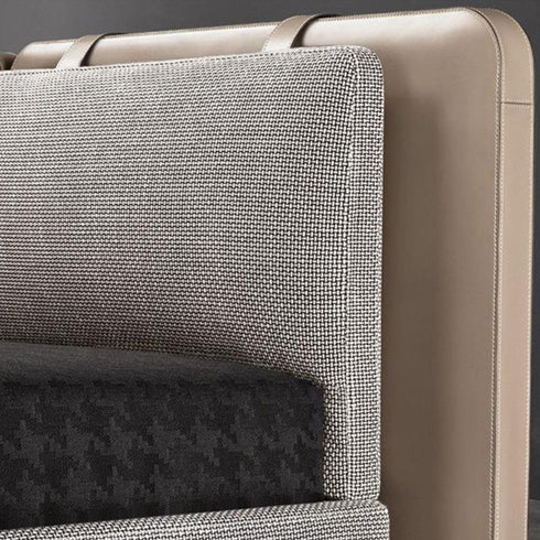 Stephen Microfiber Leather Spliced Headboard Bed Frame