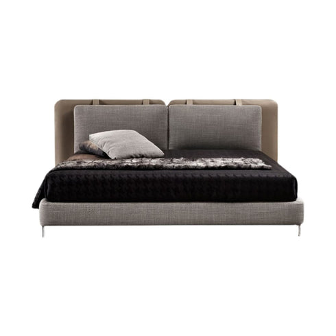 Stephen Microfiber Leather Spliced Headboard Bed Frame