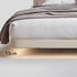 Warren Stripe Headboard Calf Leather Floating Bed Frame
