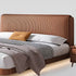Warren Stripe Headboard Calf Leather Floating Bed Frame