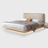 Warren Stripe Headboard Calf Leather Floating Bed Frame