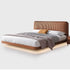 Warren Stripe Headboard Calf Leather Floating Bed Frame