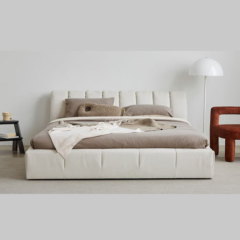 Watts Technical Fabric Modern Upholstered Headboard Bed Frame