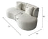 Alva Boucle Shaped Loveseat Sofa Curved Upholstery Couch