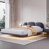 Ean Velvet Fabric Cloud Shape Headboard Floating Bed Frame
