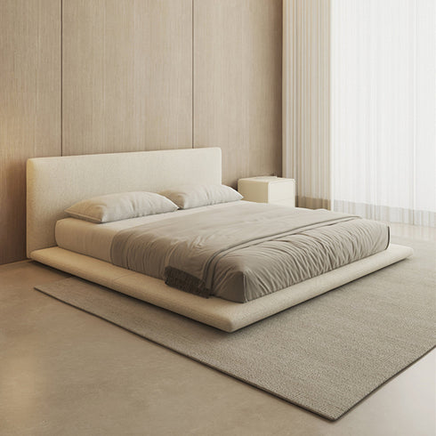 Cesar Suede Fabric Contemporary Minimalist Bed Frame