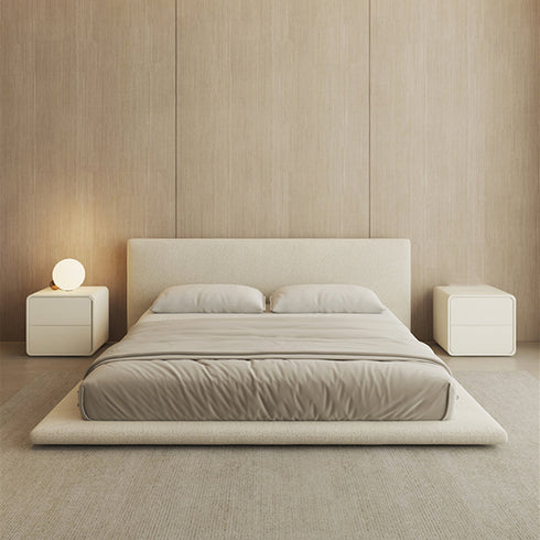 Cesar Suede Fabric Contemporary Minimalist Bed Frame