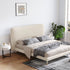 Sadie Velvet Fabric Minimalist High Headboard Bed Frame