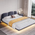 Ean Velvet Fabric Cloud Shape Headboard Floating Bed Frame