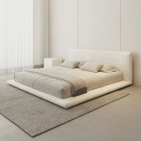 Cesar Suede Fabric Contemporary Minimalist Bed Frame