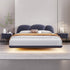 Ean Velvet Fabric Cloud Shape Headboard Floating Bed Frame