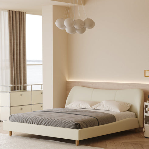 Alvin Suede Fabric Bed Frame Shaped Headboard