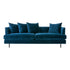 Cein Velvet 3 Seater Sofa with 2 Long Cushions & 4 Accent Pillows