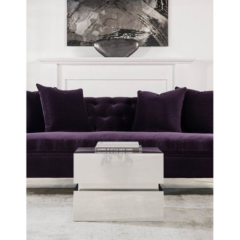 Rosalie Purple Velvet 3 Seater Sofa High-backrest Couch