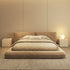 Cullen Suede Fabric Contemporary Minimalist Wide Head Board Bed Frame