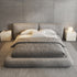 Cullen Suede Fabric Contemporary Minimalist Wide Head Board Bed Frame