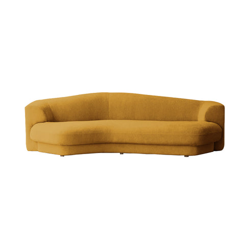 Glen Velvet Fabric Curved 3 Seater Sofa Shaped Upholstery Couch