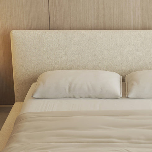 Cesar Suede Fabric Contemporary Minimalist Bed Frame
