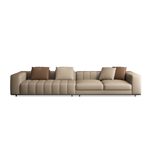 Barry Brown Microfiber leather Luxury Arm Sofa 4-Seater Designer Couch