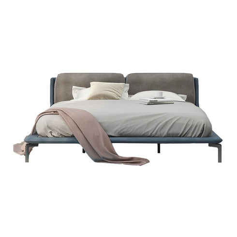 Darin Microfiber Leather+Corduroy Bed Frame