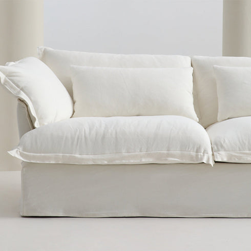 Jenny White Fabric 3 Seater Arm Sofa Slipcovered Couch