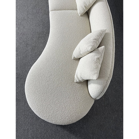 Gene Boucle Round Shaped 4 Seater Sofa Luxury Interior Curved Couch