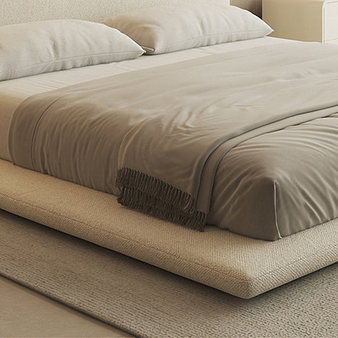 Cesar Suede Fabric Contemporary Minimalist Bed Frame