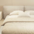 Cullen Suede Fabric Contemporary Minimalist Wide Head Board Bed Frame