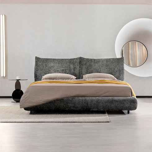 Tory Velvet Fabric Luxury Adjustable Headboard Bed Frame