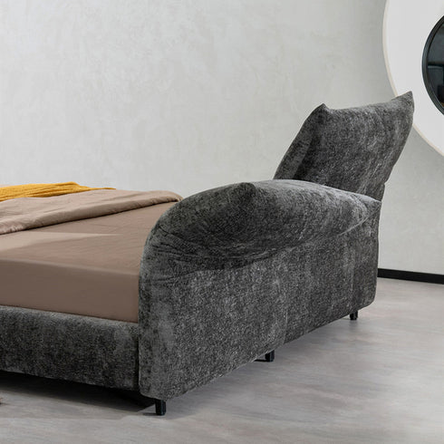 Tory Velvet Fabric Luxury Adjustable Headboard Bed Frame