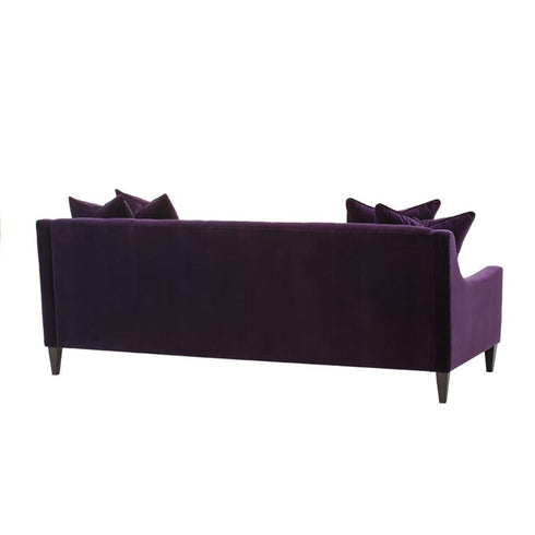 Rosalie Purple Velvet 3 Seater Sofa High-backrest Couch