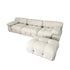 Mona White Boucle Sofa 3 Piece Minimalist Couch with Ottoman