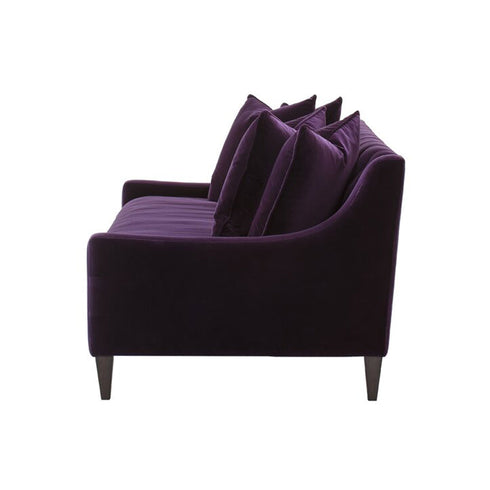 Rosalie Purple Velvet 3 Seater Sofa High-backrest Couch