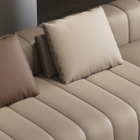 Barry Brown Microfiber leather Luxury Arm Sofa 4-Seater Designer Couch