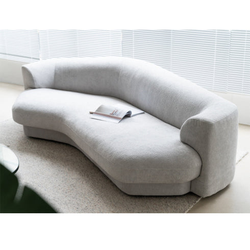 Glen Velvet Fabric Curved 3 Seater Sofa Shaped Upholstery Couch