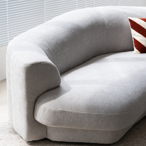 Glen Velvet Fabric Curved 3 Seater Sofa Shaped Upholstery Couch