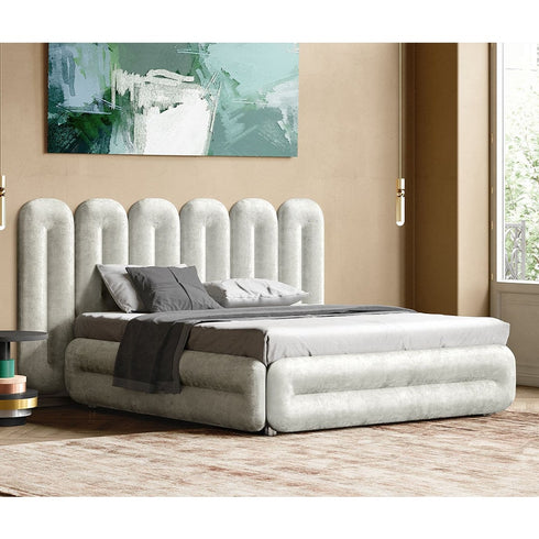 Alaula Velvet Luxury High Headboard Bed Frame
